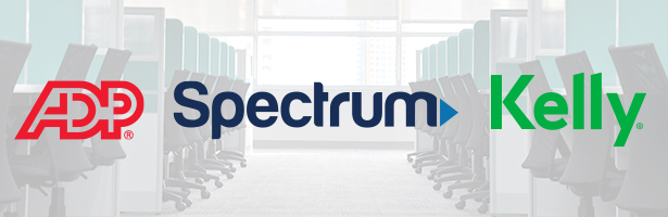 ADP, Spectrum, and Kelly Services Company Logos