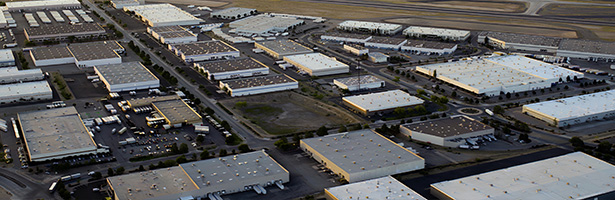 Airel shot of buldings close together